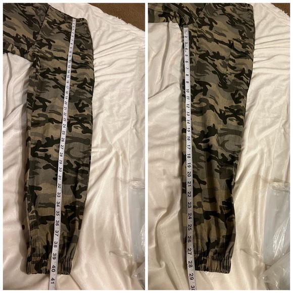 138 PrettyLittleThing Khaki Camo Pocket Detail Cargo Pants - Picture 7 of 8